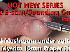 The Estim Sounding Guide P1 Mystim Proper Finn Close-up sets red uncut Mushroom under Voltage w Live Audio 4K 60fps