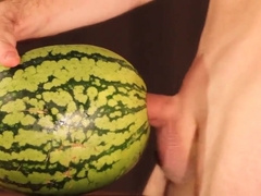water melon cum - fucking a melon and cumming 2