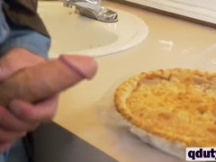 Milky man gets penetrated by lengthy dark-hued knob on sofa