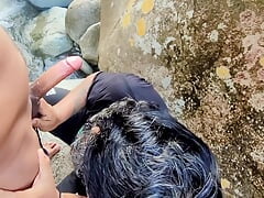 Young Indian man fucking his friend on the riverbank