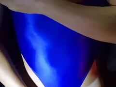 Hand job in sexy body suit