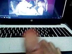 Wanking to porn