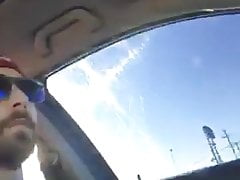 Hot White Exhibitionist Jerk Off In A Car