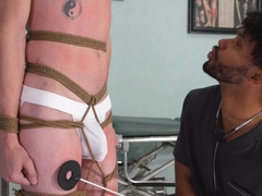 Twisted black dom tied up and tormented a submissive man