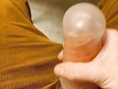 Playing with Tenga Spinner in office at work