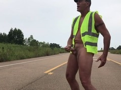 Gay public masturbation, gay construction worker, masturbation