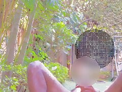 Very risky to show my ass&dick in the garden