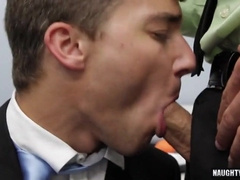 Huge cumshot in Homo Three Way with Money shot