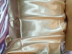 Masturbate and cumshot on sexy satin nightie