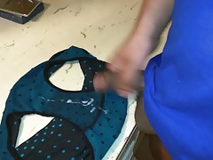 Cumming on green panties