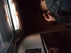 Video booth Jerk off..Big Cum shot...Gloryhole