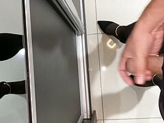 Masturbation with heel-on