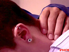 two youngster studs ass fucking hard in the office for fun