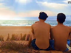STAXUS :: Beach Boy Bangers :: Surfer friends, can't contain their passion on the beach