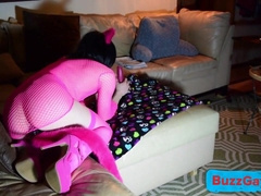 Sissy Kitten alone with new toy 3