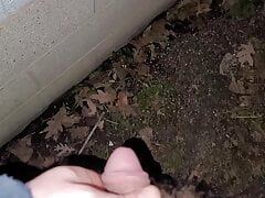 Daddy takes a quick piss outside for his cunt