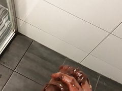 Black cock covered in Nutella