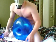 Blue geo balloon humping fuck cum 4