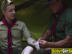 Scoutmaster Tyler Saint Is Teaching Scout Boy Serg Shepard Some First Aid, But The Intimate Moment Leads To Hardcore Gay Sex In A Tent! 8 Min
