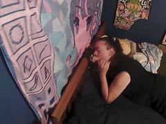 Sucking Off A Dildo.