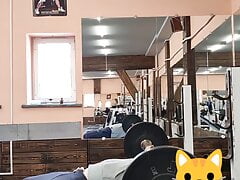 andkvcat workout in the gym and wash in the shower