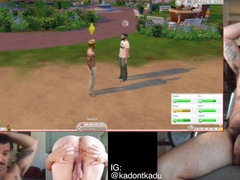 Naturist Uncircumcised Hippie Plays The Sims four and JIZM trio