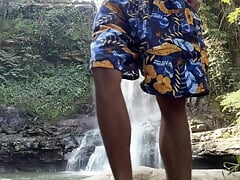 This boy likes to be sucked outdoors