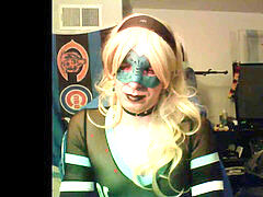 uber-sexy steaming Blue Cheerleader (webcam view)