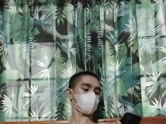 MARVELOUS JAPANESE SCHOOL YOUNGSTER STROKING OFF WHILE OBSERVING PORNO