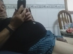 Grandpa Stroke On Webcam