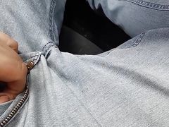 My small cock in the car