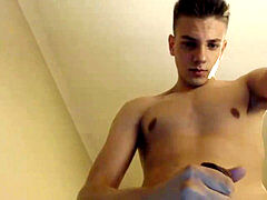 hot aussie teen stroking his massive meatpipe one hour and than jism