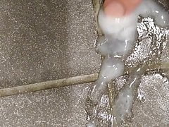 playing thick cum on floor