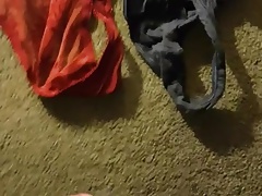 Cum on her panties ...