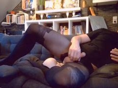 Boy anal, nylon, cock in pantyhose