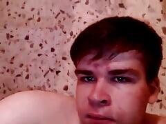 Artem sucks himself, jerks off with feet, licks feet, anal, self-sucking, autofellatio