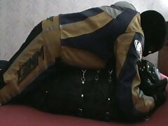 The biker ride on sleepsacked slave - II