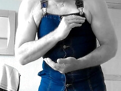 Reverse motion pinafore dress