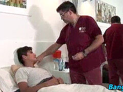 Chubby doctor dad sits on raw youngster manhood and rides it hard