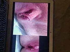 Cumming in condom over a fan