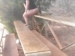 BEARDED Dildo fuck in apublic rest area