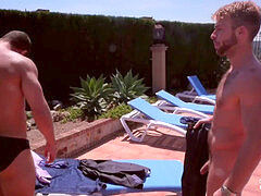 Dato Foland assists Gabriel Phoenix to prep before pounding his tight hole vigorously