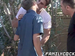 marvelous step-dad makes twink join three-way rawpounding