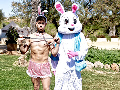 Muscular boy screams for more during Easter perversions in the sun