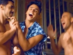 Underwear cowboys showing off their gear