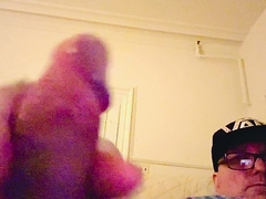 Grandfather jacks his fat wood and ejaculates.