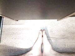 Self Footjob With Cum