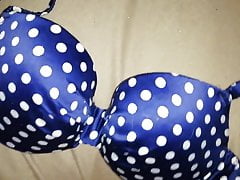 Cum on Blue Satin Bra 32E