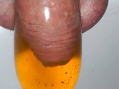 pissing in a condom