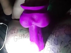 FUCKING MY HUGE PURPLE DILDO SLUT STYLE